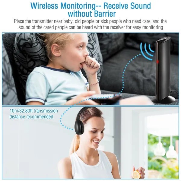 PulseTech RF SoundWave – Wireless HiFi Over-Ear Headphones with RF Transmitter - Image 5